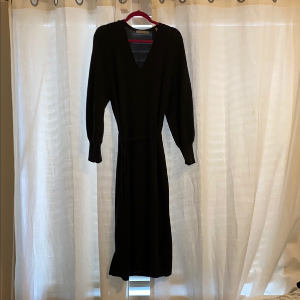 Charcoal Grey sweater midi dress